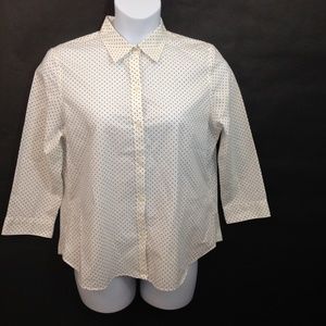 LRL Lauren Ralph Lauren Blouse Polka Dot Non Iron